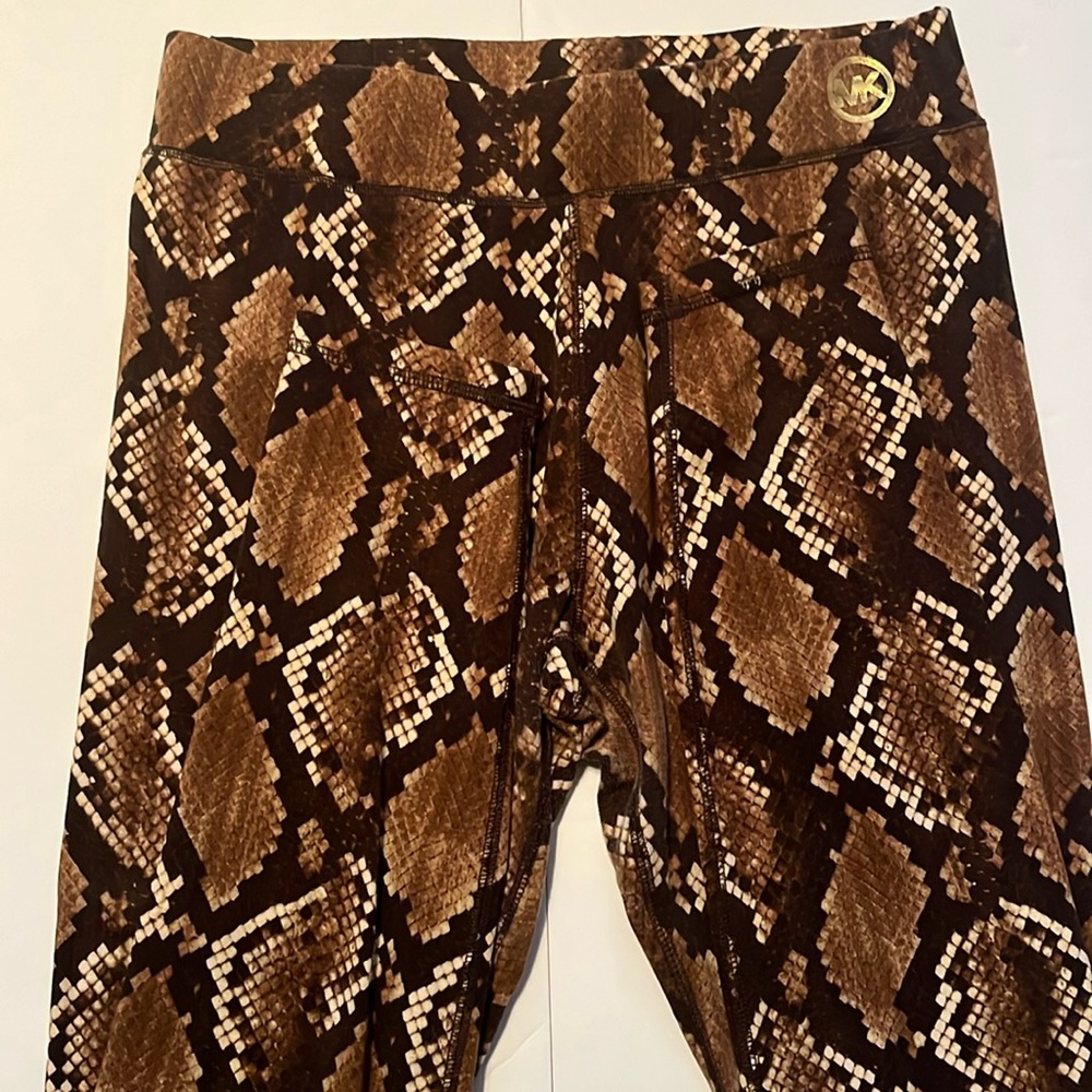 Michael Kors Brown Snake Skin Leggings